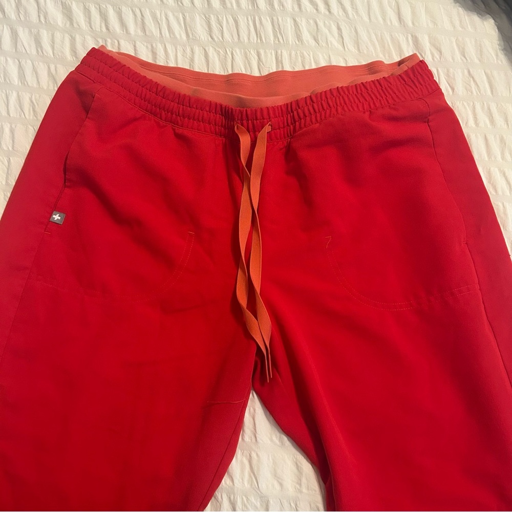 Figs Red Jogger Scrub Pants